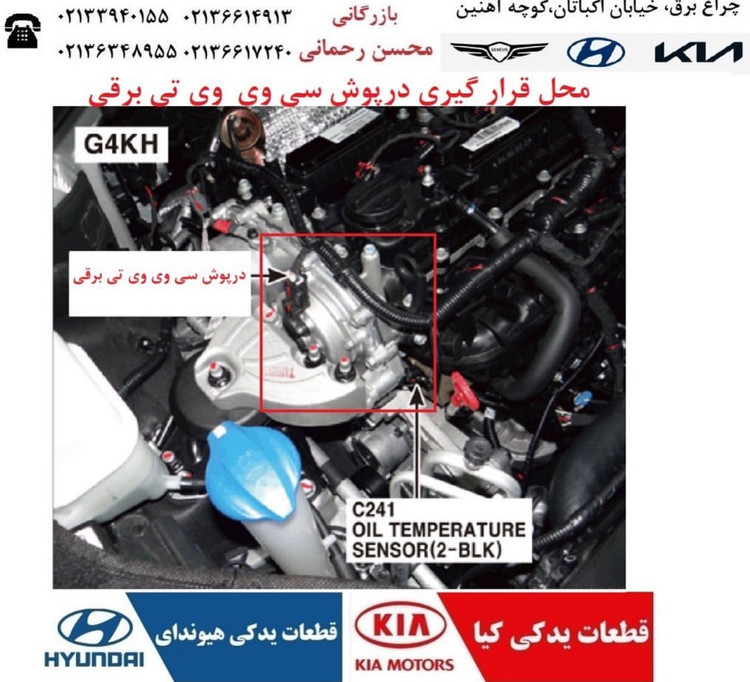 محل نصب درپوش در موتور