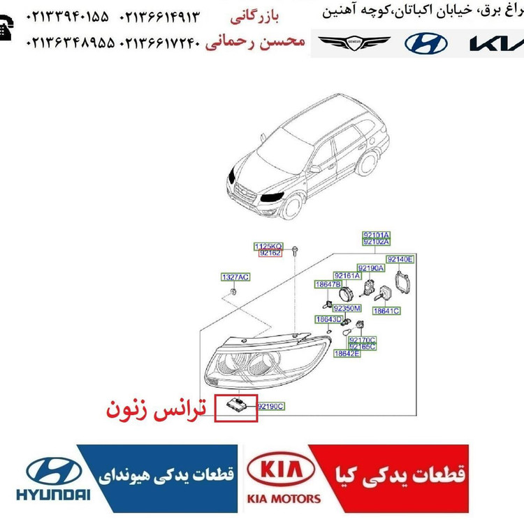 چراغ جلوی سانتافه CM3.5 چراغ جلو همراه با کیت زنون